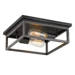 Weston 12.63 in. x 12.63 in. x 4.75 in. 2-Light Guilded Iron Seaside Oak Flush Mount by Worldwide Lighting -Thomas Lighting Sales guilded iron seaside oak worldwide lighting flush mount lights e30024 020 4f 1000