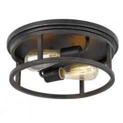 Newport 13 in. x 13 in. x 4.75 in. 2-Light Guilded Iron and Seaside Oak Flush Mount by Worldwide Lighting -Thomas Lighting Sales guilded iron seaside oak worldwide lighting flush mount lights e30027 020 4f 1000