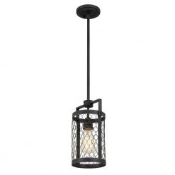 Cooper 6.25 in. x 7.5 in. x 12.38 in. 1-Light Guilded Iron and Seaside Oak Mini Pendant by Worldwide Lighting -Thomas Lighting Sales guilded iron seaside oak worldwide lighting pendant lights e80070 020 4f 1000