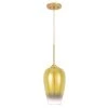 Phantasm II 7 in. x 7 in. x 17.8 in. 1-Light Light Gold Finish Champagne Graduated Color Glass Pendant by Worldwide Lighting -Thomas Lighting Sales light gold worldwide lighting pendant lights e80009 014 64 1000