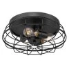 Montego 15 in. 3-Light Matte Black Metal Cage Flush Mount by Worldwide Lighting -Thomas Lighting Sales matte black worldwide lighting flush mount lights e30002 001 64 1000