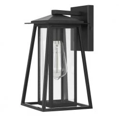 Tahoe 1-Light Matte Black Outdoor Wall Lantern Sconce by Worldwide Lighting -Thomas Lighting Sales matte black worldwide lighting outdoor sconces e10004 001 1f 1000