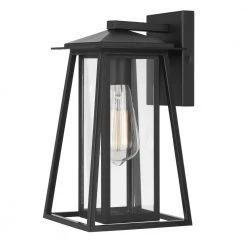 Tahoe 1-Light Matte Black Outdoor Wall Lantern Sconce by Worldwide Lighting