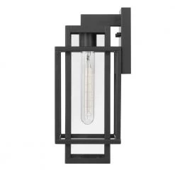 Tahoma 1-Light Matte Black Outdoor Wall Lantern Sconce by Worldwide Lighting -Thomas Lighting Sales matte black worldwide lighting outdoor sconces e10005 001 1f 1000
