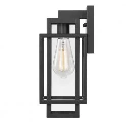 Tahoma 1-Light Matte Black Outdoor Wall Lantern Sconce by Worldwide Lighting -Thomas Lighting Sales matte black worldwide lighting outdoor sconces e10005 001 4f 1000