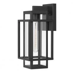 Tahoma 1-Light Matte Black Outdoor Wall Lantern Sconce by Worldwide Lighting