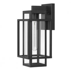 Tahoma 1-Light Matte Black Outdoor Wall Lantern Sconce by Worldwide Lighting -Thomas Lighting Sales matte black worldwide lighting outdoor sconces e10005 001 fa 1000