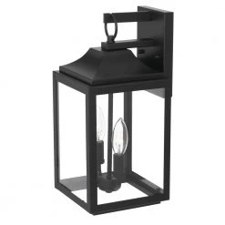 Mali 2-Light Matte Black Outdoor Wall Lantern Sconce by Worldwide Lighting -Thomas Lighting Sales matte black worldwide lighting outdoor sconces e10008 001 1f 1000