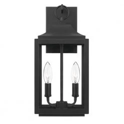 Mali 2-Light Matte Black Outdoor Wall Lantern Sconce by Worldwide Lighting -Thomas Lighting Sales matte black worldwide lighting outdoor sconces e10008 001 4f 1000