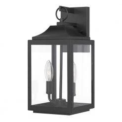 Mali 2-Light Matte Black Outdoor Wall Lantern Sconce by Worldwide Lighting