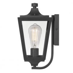 Drayton 1-Light Matte Black Painted Outdoor Wall Lantern Sconce by Worldwide Lighting -Thomas Lighting Sales matte black worldwide lighting outdoor sconces e10009 001 1f 1000