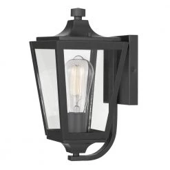 Drayton 1-Light Matte Black Painted Outdoor Wall Lantern Sconce by Worldwide Lighting
