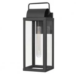 Ashley 1-Light Matte Black Painted Outdoor Wall Lantern Sconce by Worldwide Lighting