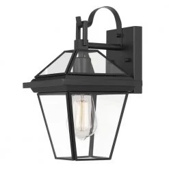 Sullivan 1-Light Matte Black Painted Outdoor Wall Lantern Sconce by Worldwide Lighting