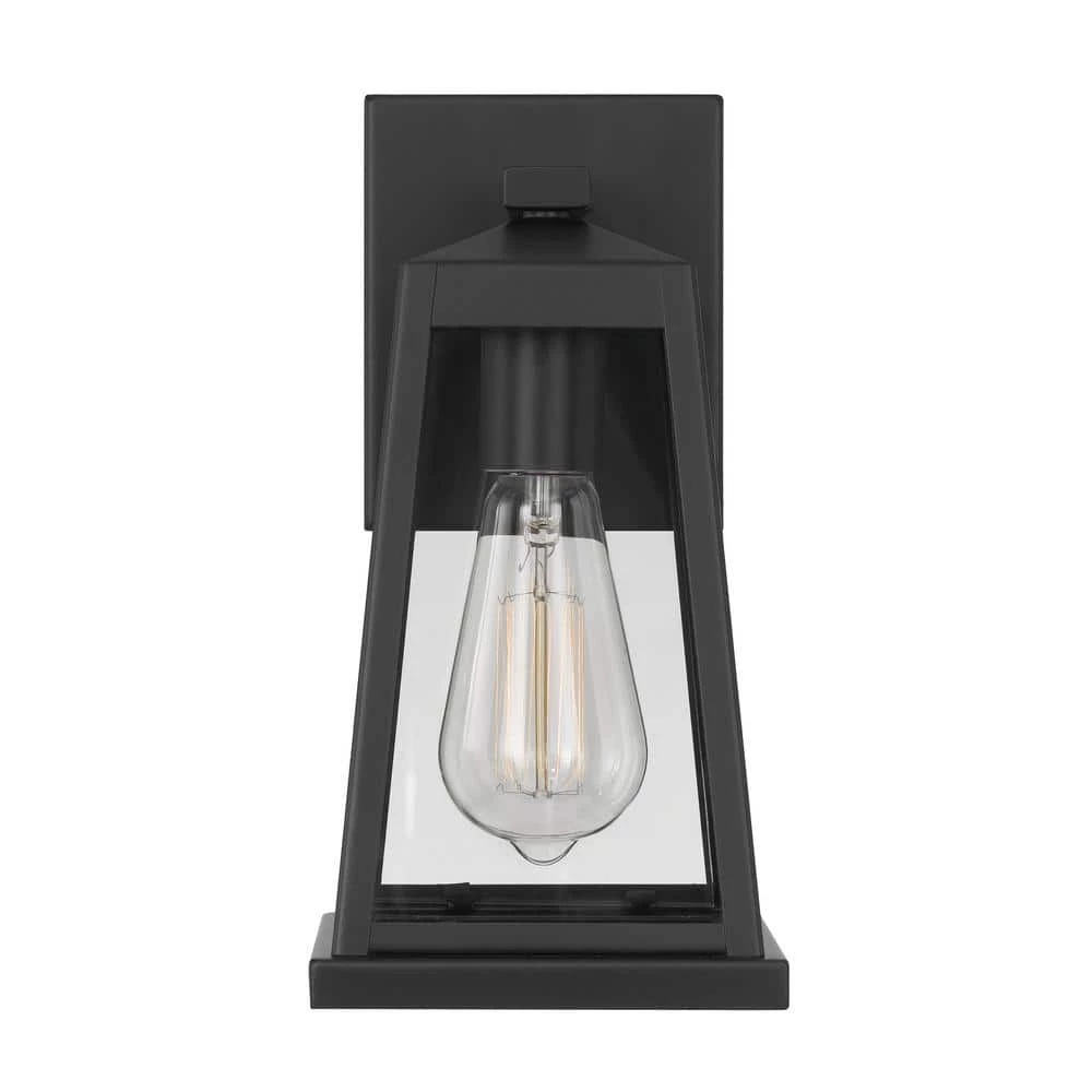 Edisto 1-Light Matte Black Painted Outdoor Wall Lantern Sconce by Worldwide Lighting 8 Edisto 1-Light Matte Black Painted Outdoor Wall Lantern Sconce by Worldwide Lighting - Image 6
