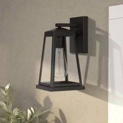 Edisto 1-Light Matte Black Painted Outdoor Wall Lantern Sconce by Worldwide Lighting 11 Edisto 1-Light Matte Black Painted Outdoor Wall Lantern Sconce by Worldwide Lighting -Thomas Lighting Sales matte black worldwide lighting outdoor sconces e10023 001 40 1000
