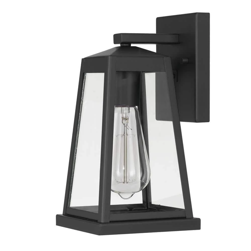 Edisto 1-Light Matte Black Painted Outdoor Wall Lantern Sconce by Worldwide Lighting 7 Edisto 1-Light Matte Black Painted Outdoor Wall Lantern Sconce by Worldwide Lighting - Image 5