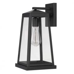 Edisto 1-Light Matte Black Painted Outdoor Wall Lantern Sconce Lamp by Worldwide Lighting -Thomas Lighting Sales matte black worldwide lighting outdoor sconces e10024 001 44 1000