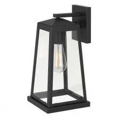 Edisto 1-Light Matte Black Painted Outdoor Wall Lantern Sconce Lamp by Worldwide Lighting -Thomas Lighting Sales matte black worldwide lighting outdoor sconces e10024 001 fa 1000