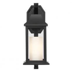 Boston 1-Light Matte Black Outdoor Wall Lantern Sconce Light with Opal White Glass by Worldwide Lighting -Thomas Lighting Sales matte black worldwide lighting outdoor sconces e10026 001 1f 1000