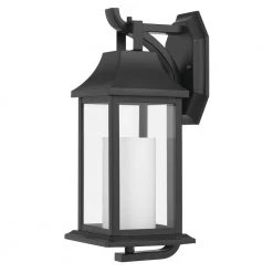 Boston 1-Light Matte Black Outdoor Wall Lantern Sconce Light with Opal White Glass by Worldwide Lighting