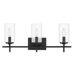 Raleigh 3-Light Matte Black Finish Vanity Light 6 in. x 24 in. x 9.63 in. by Worldwide Lighting -Thomas Lighting Sales matte black worldwide lighting vanity lighting e20005 001 1f 1000