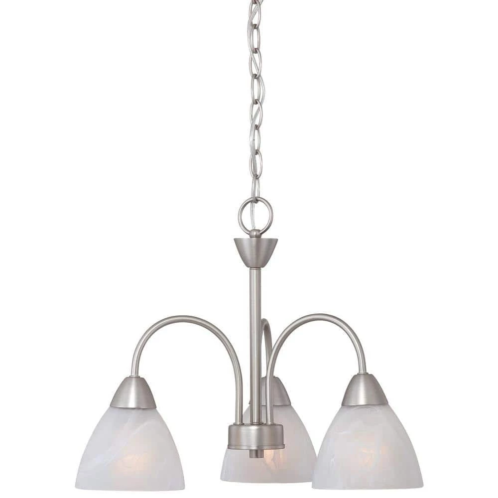 Tia 3-Light Matte Nickel Chandelier by Thomas Lighting 3 Tia 3-Light Matte Nickel Chandelier by Thomas Lighting