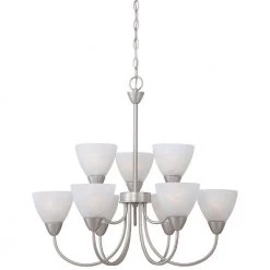 Tia 9-Light Matte Nickel Chandelier by Thomas Lighting
