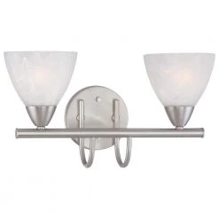 Tia 2-Light Matte Nickel Bath Fixture by Thomas Lighting
