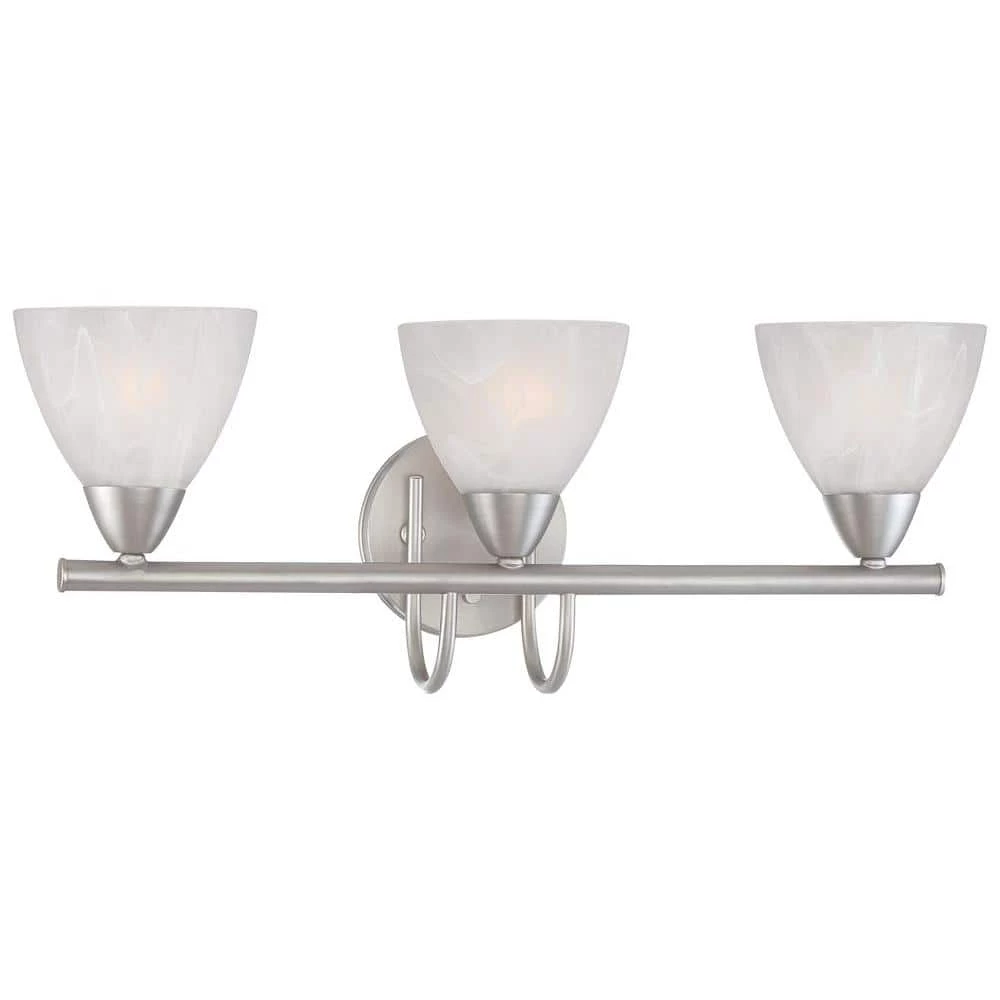 Tia 3-Light Matte Nickel Bath Fixture by Thomas Lighting 3 Tia 3-Light Matte Nickel Bath Fixture by Thomas Lighting