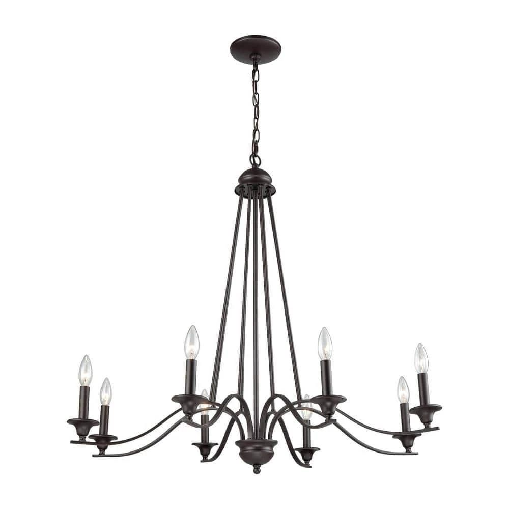 Farmington 8-Light Oil Rubbed Bronze Chandelier by Thomas Lighting 3 Farmington 8-Light Oil Rubbed Bronze Chandelier by Thomas Lighting