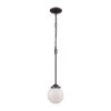 Beckett Small 1-Light Oil Rubbed Bronze with Opal White Glass Pendant by Thomas Lighting