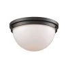 Beckett 2-Light Oil Rubbed Bronze With Opal White Glass Flushmount by Thomas Lighting