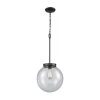 Beckett Large 1-Light Oil Rubbed Bronze with Clear Glass Pendant by Thomas Lighting
