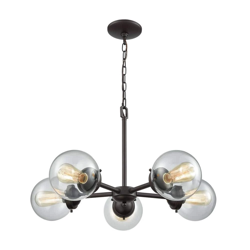 Beckett 5-Light Oil Rubbed Bronze Chandelier With Clear Glass Shades by Thomas Lighting 3 Beckett 5-Light Oil Rubbed Bronze Chandelier With Clear Glass Shades by Thomas Lighting
