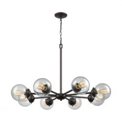 Beckett 8-Light Oil Rubbed Bronze Chandelier With Clear Glass Shades by Thomas Lighting