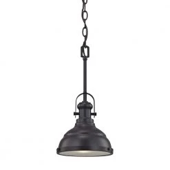 Blakesley Small 1-Light Oil Rubbed Bronze with Frosted Glass Pendant by Thomas Lighting