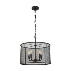 Williamsport 5-Light Oil Rubbed Bronze Chandelier With Metal Drum Shade by Thomas Lighting