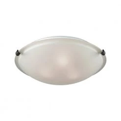 Sunglow 3-Light Oil Rubbed Bronze And White Glass Flushmount by Thomas Lighting