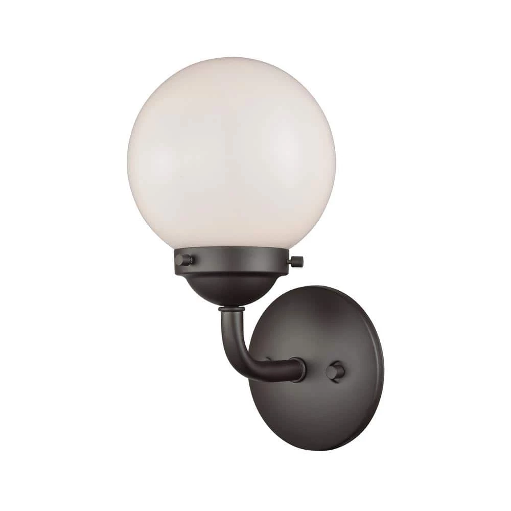 Beckett 1-Light Oil Rubbed Bronze and Opal White Glass Bath Light by Thomas Lighting 3 Beckett 1-Light Oil Rubbed Bronze and Opal White Glass Bath Light by Thomas Lighting