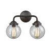 Beckett 2-Light Oil Rubbed Bronze and Clear Glass Bath Light by Thomas Lighting -Thomas Lighting Sales oil rubbed bronze thomas lighting vanity lighting cn129211 64 1000