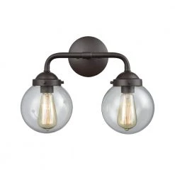 Beckett 2-Light Oil Rubbed Bronze and Clear Glass Bath Light by Thomas Lighting