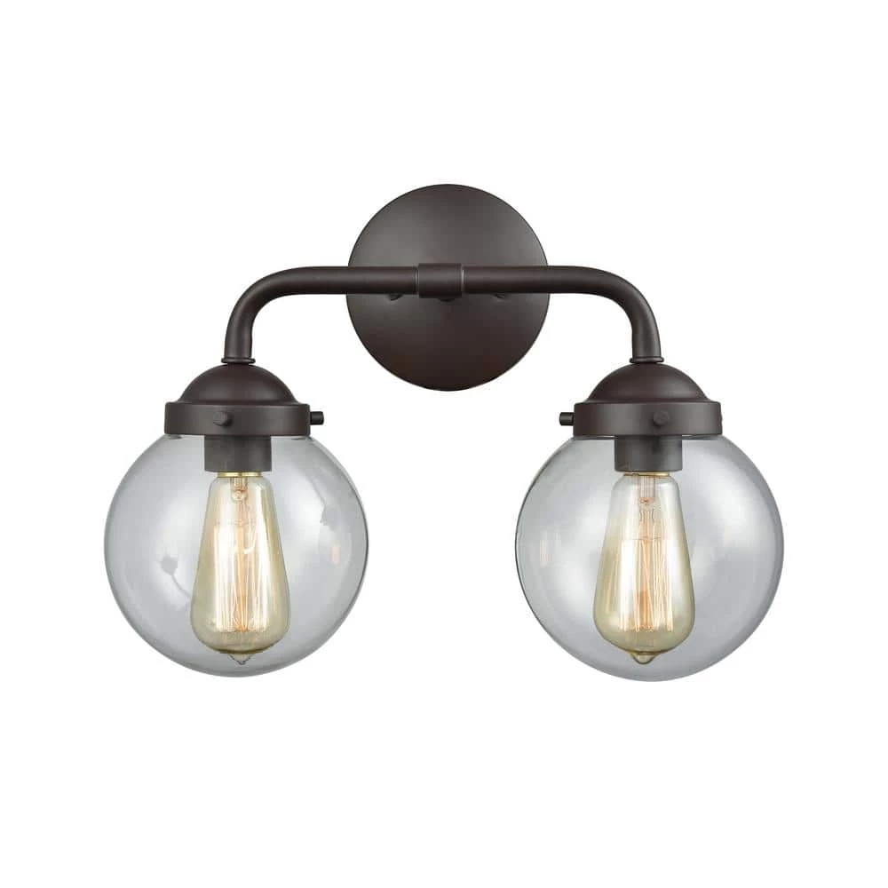 Beckett 2-Light Oil Rubbed Bronze and Clear Glass Bath Light by Thomas Lighting 3 Beckett 2-Light Oil Rubbed Bronze and Clear Glass Bath Light by Thomas Lighting