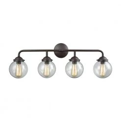 Beckett 4-Light Oil Rubbed Bronze and Clear Glass Bath Light by Thomas Lighting
