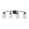 Casual Mission 4-Light Oil Rubbed Bronze with White Lined Glass Bath Light by Thomas Lighting -Thomas Lighting Sales oil rubbed bronze thomas lighting vanity lighting cn170411 64 1000