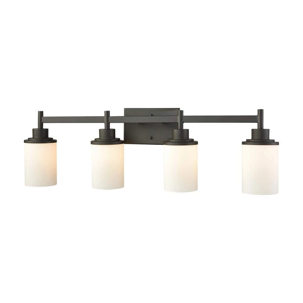 Belmar 4-Light Oil Rubbed Bronze With Opal White Glass Bath Light by Thomas Lighting 3 Belmar 4-Light Oil Rubbed Bronze With Opal White Glass Bath Light by Thomas Lighting