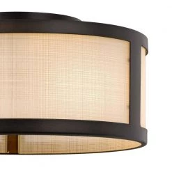 Calais 11.8 in. x 11.8 in. x 5.8 in. 2-Light ORB Finish Linen Glass Flush Mount by Worldwide Lighting -Thomas Lighting Sales oiled rubbed bronze worldwide lighting flush mount lights e30010 013 1f 1000