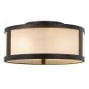 Calais 11.8 in. x 11.8 in. x 5.8 in. 2-Light ORB Finish Linen Glass Flush Mount by Worldwide Lighting -Thomas Lighting Sales oiled rubbed bronze worldwide lighting flush mount lights e30010 013 64 1000