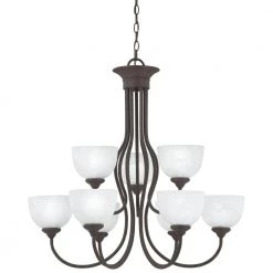 Tahoe 9-Light Painted Bronze Chandelier by Thomas Lighting