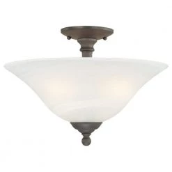 Riva 3-Light Painted Bronze Ceiling Semi-Flush Mount Light by Thomas Lighting